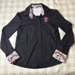 THUNDERBIRD BRAND Womens Long Sleeve Aztec Button Down